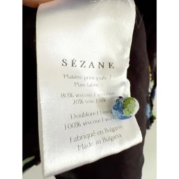 Sezane Sézane | India Dress Black Floral | Sz 36 // US Sz 4 - Picture 9 of 12